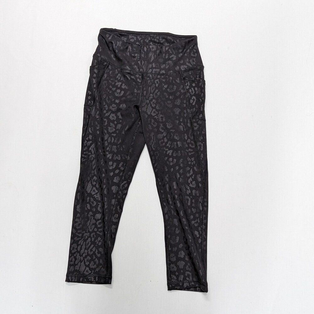 Gottex‎ Women's Small liquid black cheetah print work out yoga capri